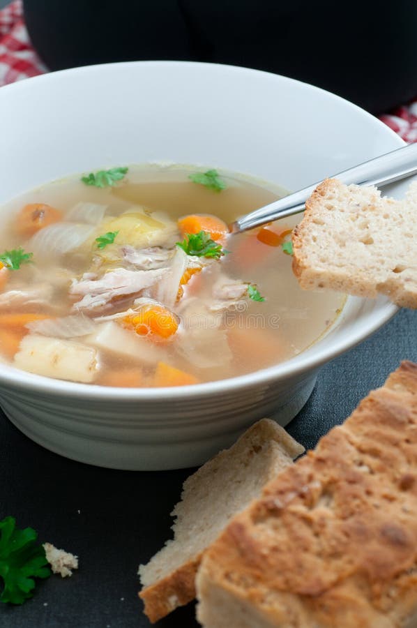 Organic Chicken Soup stock photo. Image of homemade, chicken 27944006