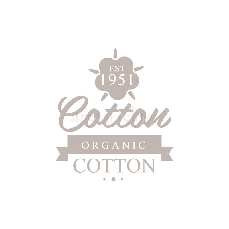 Organic Cotton Product Logo Design Stock Vector - Illustration of stamp ...