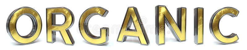 Organic golden text royalty free illustration