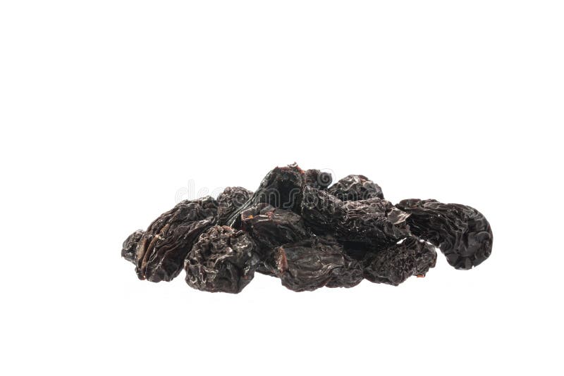Organic Dried Plums Isolated on White Stock Image Image of natural