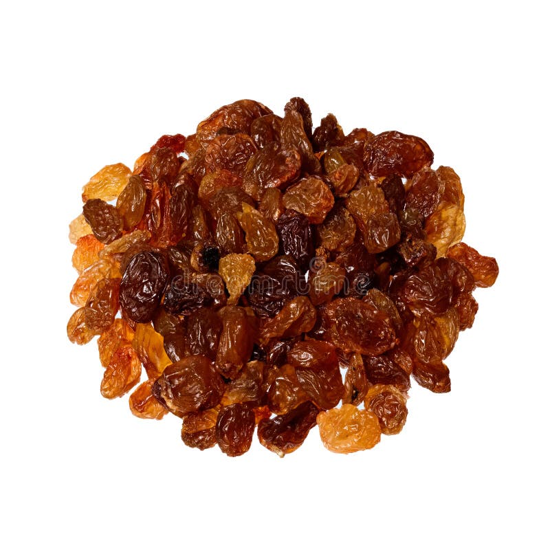 Organic Dried Raisins In A Pile Isolated On White Stock Photo - Image ...