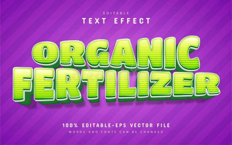 Organic Fertilizer Text Effect Stock Vector Illustration of template