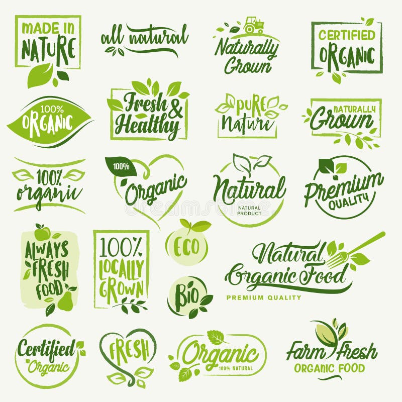 Set of Organic and Natural Badges and Labels Stock Vector ...