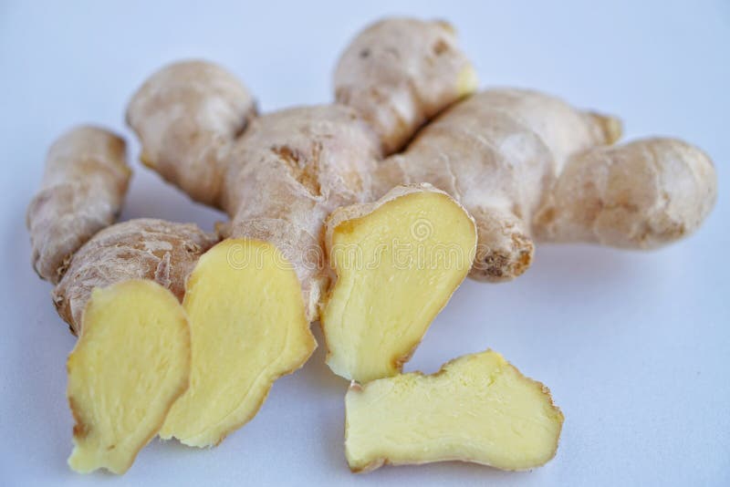 Organic Fresh Ginger Roots. Thai Herb and Ingredient for Cooking Stock