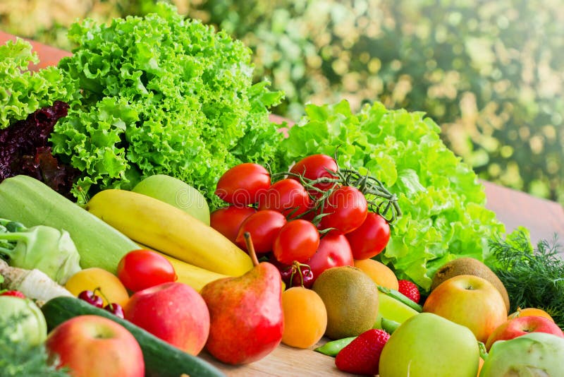 Organic fruits and vegetables