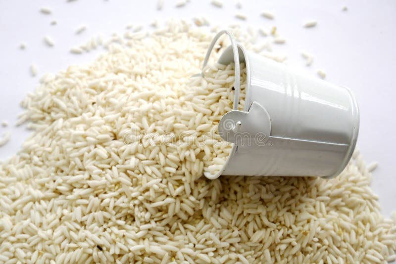 Organic Grain Rice, White Long Grain Rice. Stock Photo Image of house
