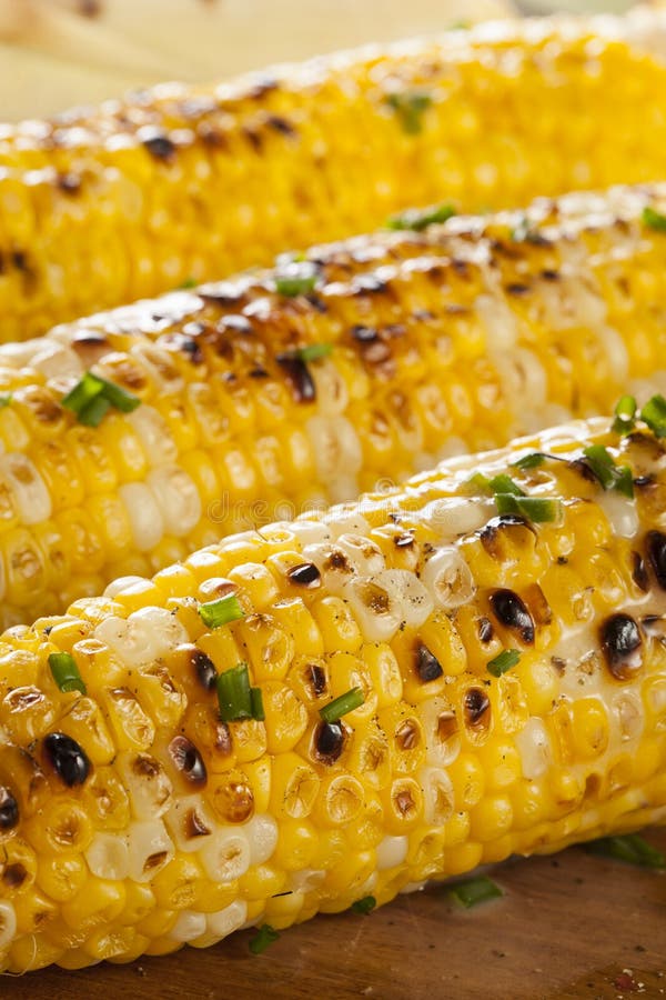 Grilled Corn on the Cob with Butter Stock Photo - Image of corncob ...