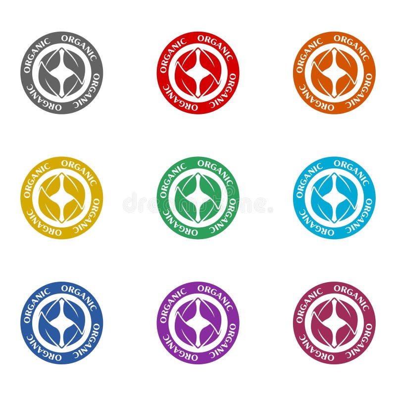 Organic icon isolated on white background. Set icons colorful stock illustration