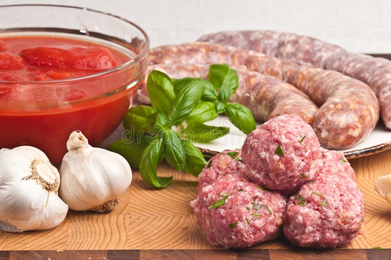 Organic Ingredients for Homemade Pasta Sauce Stock Photo - Image of