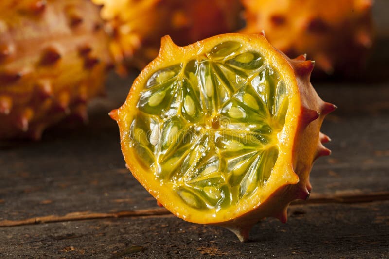 Organic Orange Kiwano Melon Stock Image Image of dessert, juicy 31674257