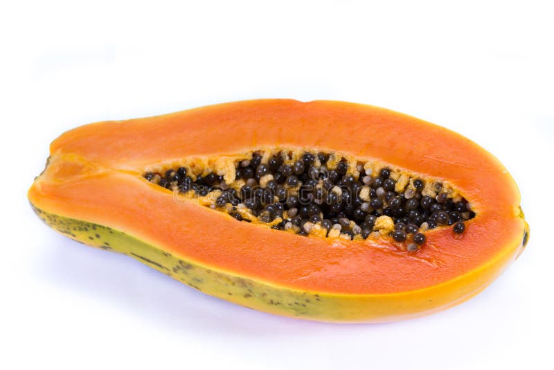 Organic papaya cut in half stock image. Image of natural 97487265