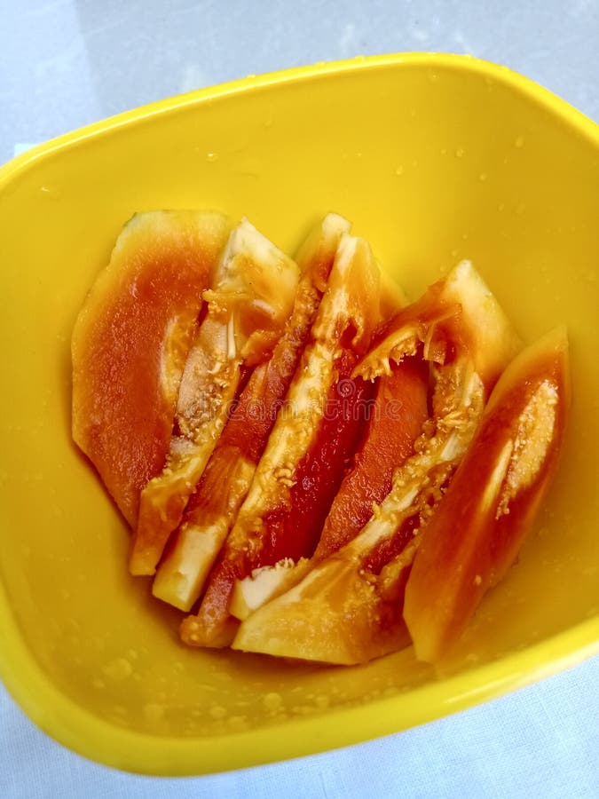 Inside papaya stock image. Image of food, fresh, sliced 22098637