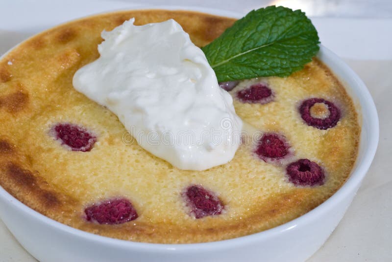 Organic raspberry clafoutis