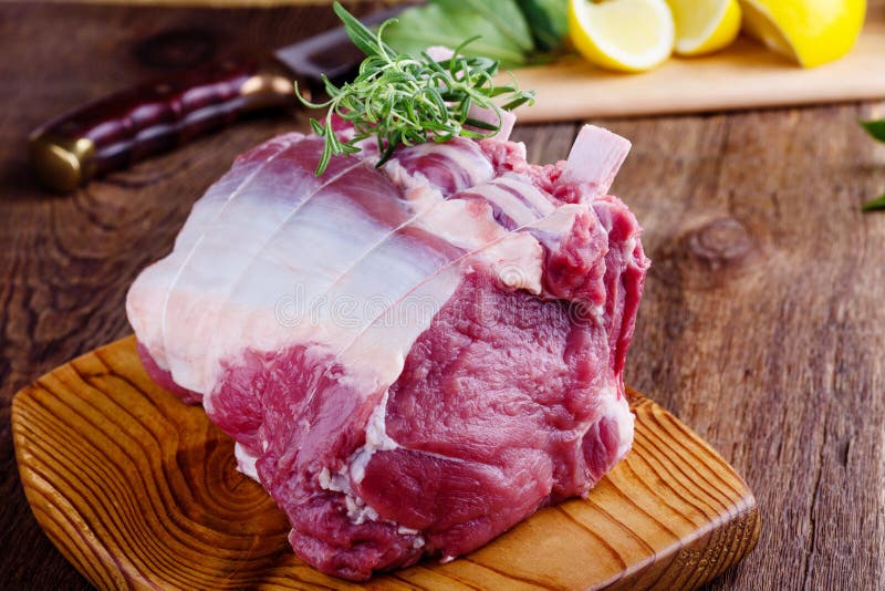 Organic raw bone-in prime rib roast