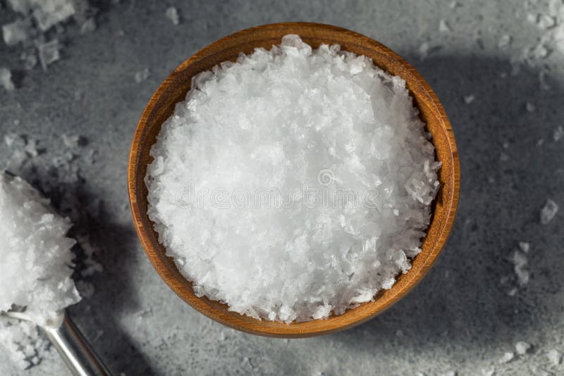 Organic Raw Flakey Sea Salt Stock Photo Image of crystal, mineral