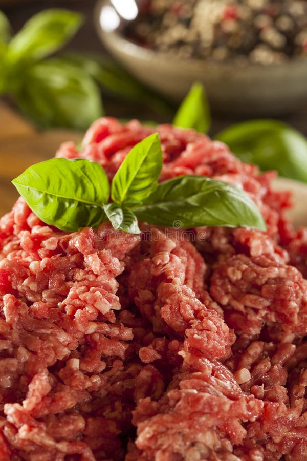 Organic Raw Grass Fed Ground Beef Stock Photo Image of fatness