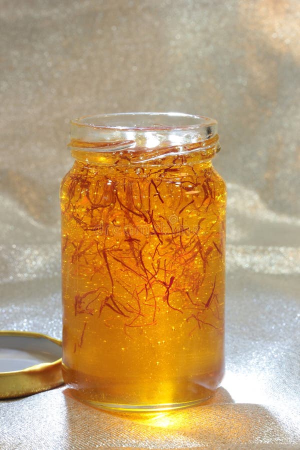 Saffron honey stock image. Image of herb, abstract, glass 188410709