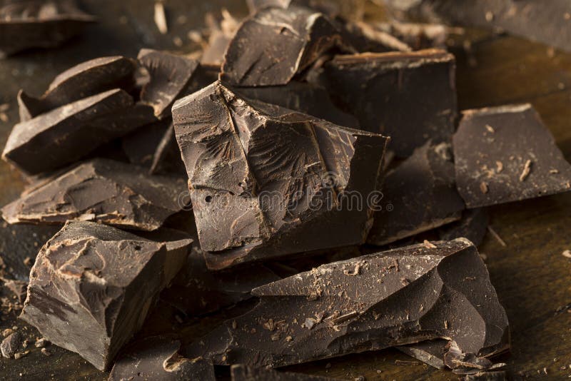 Organic Semi Sweet Dark Chocolate Chunks Stock Image Image of chunk