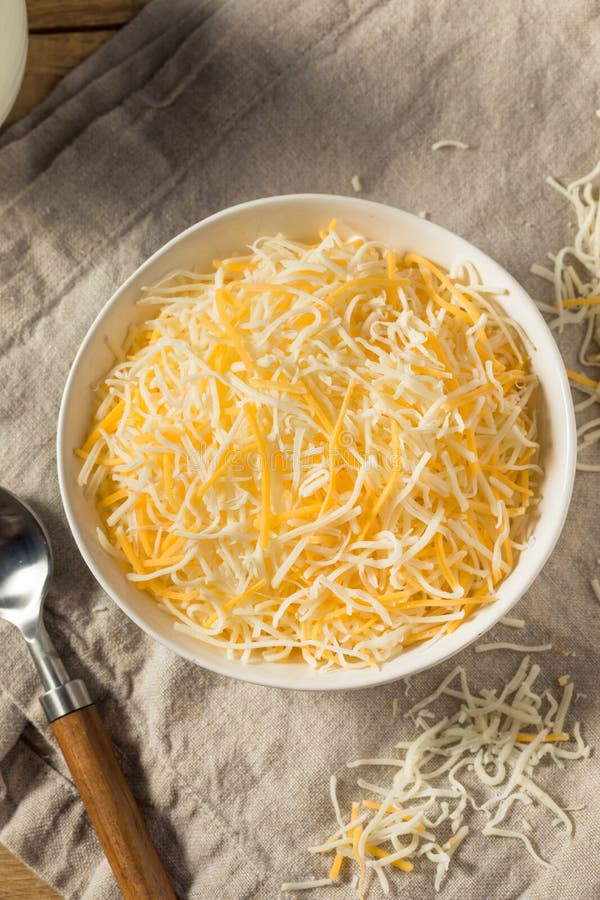 Organic Shredded Mexican Cheese Stock Photo Image of shavings, shredded 260598800