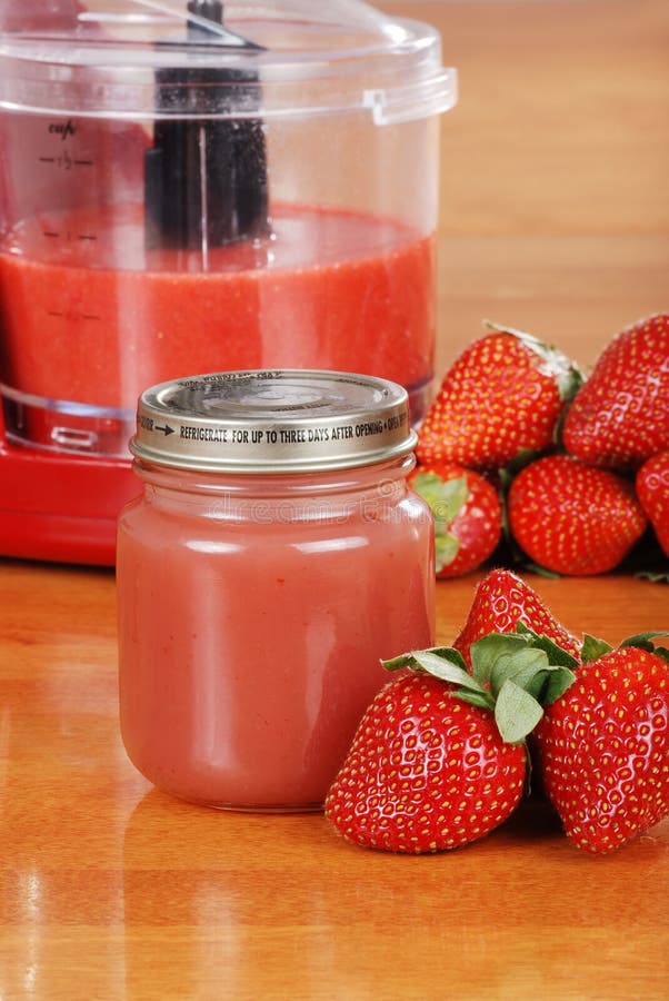 Jar of Strawberry Baby Food Stock Image Image of lunch, berry 23615585
