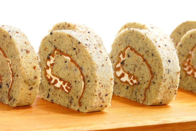 Organic Swiss Roll Cake Series 02 royalty free stock photography