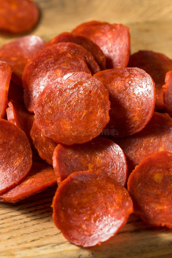 Organic Uncured Italian Pepperoni Slices Stock Image Image of organic