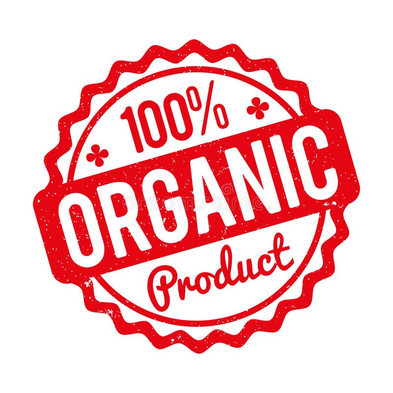 Organicznie produkt pieczątki czerwień na białym tle royalty ilustracja Organicznie produkt pieczątki czerwień na białym tle royalty ilustracja