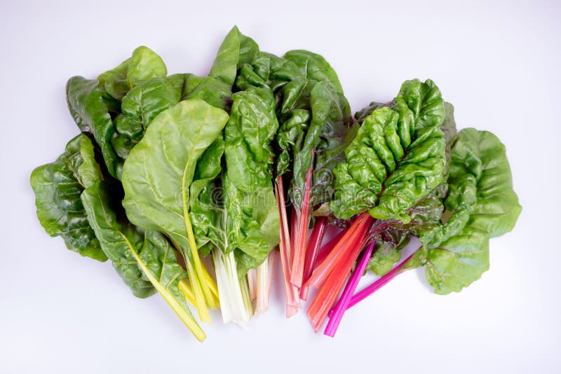 Organicznie tęczy chard: bezpłatne obfitolistne zielenie w fan arrangemen zdjęcia royalty free Organicznie tęczy chard: bezpłatne obfitolistne zielenie w fan arrangemen zdjęcia royalty free
