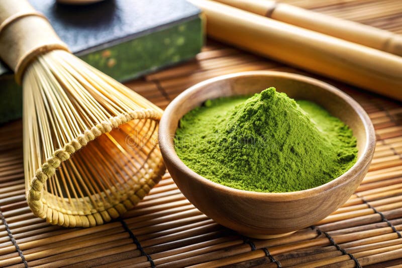 Organiczny zielony herbata Matcha Proszek na ceremonię wręczenia Tea ilustracja wektor