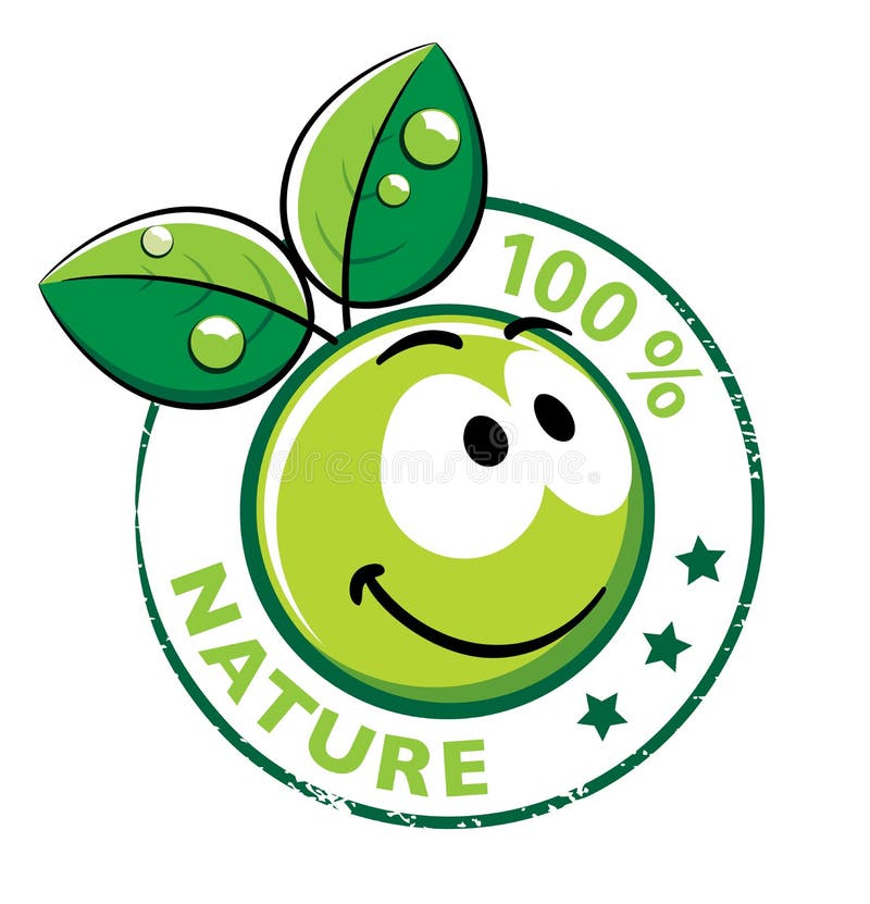 Organische Smiley met groene bladeren vector illustratie Organische Smiley met groene bladeren vector illustratie