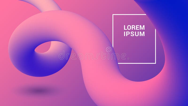 Organischer Plastikhintergrund mit flüssigen Formen 3D Modische abstrakte Steigungsschablone lizenzfreie abbildung