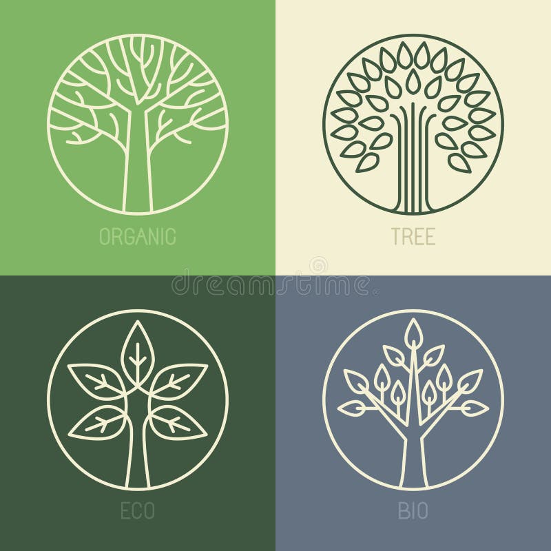 Organiska emblem för vektor vektor illustrationer Organiska emblem för vektor vektor illustrationer