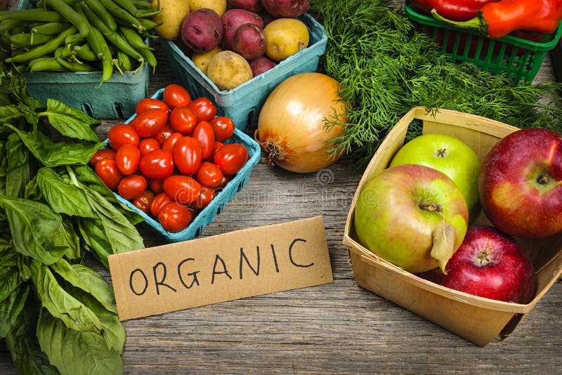 Fresh organic farmers market fruit and vegetable on display. Fresh organic farmers market fruit and vegetable on display