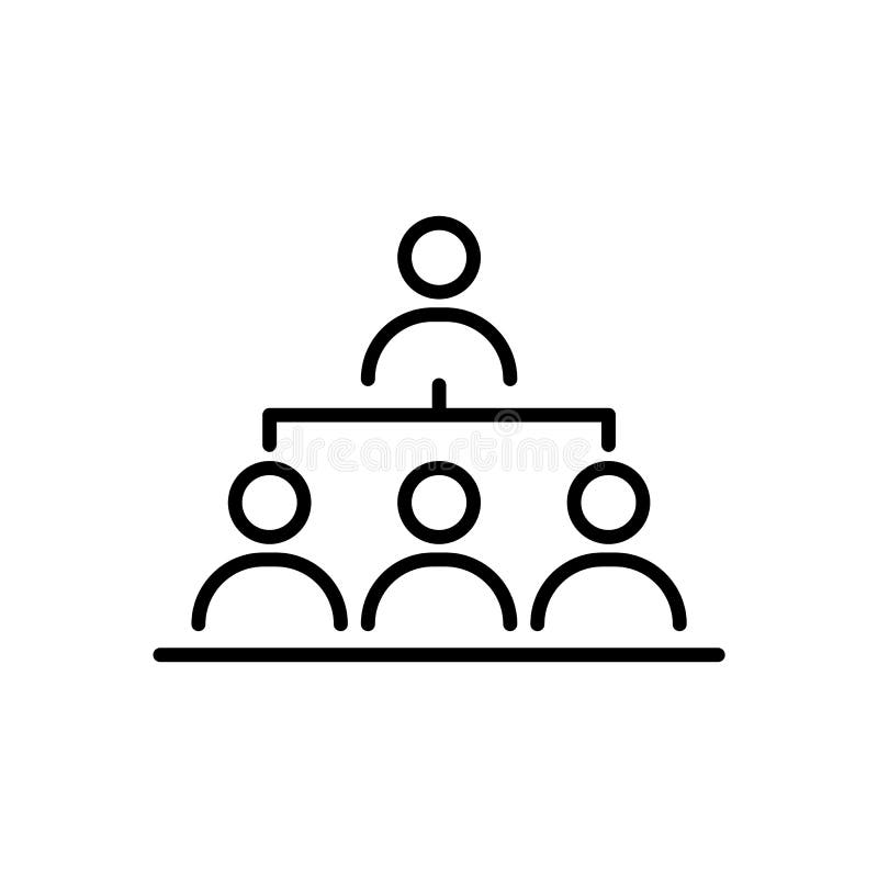 Organizaci struktury ikony prostej kreskowej płaskiej ilustraci ludzie biznesu