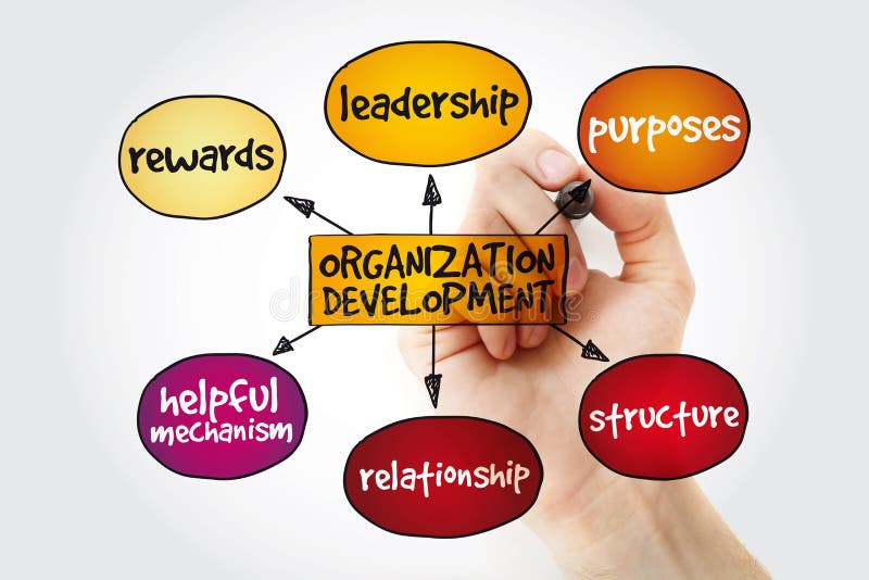 Organization Development Mind Map with Marker Business Concept