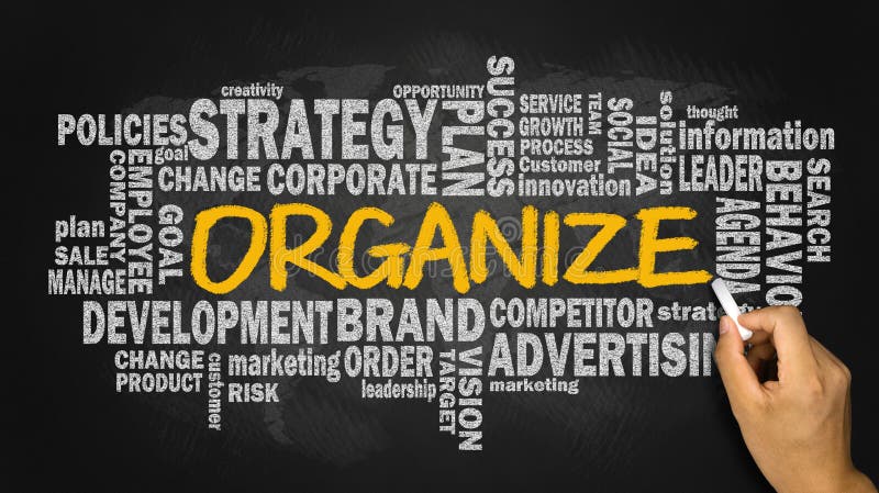 Organize with related business word cloud