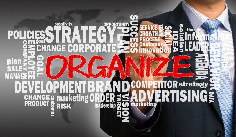 Organize with related business word cloud