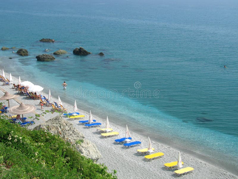 Plajă organizată stock image