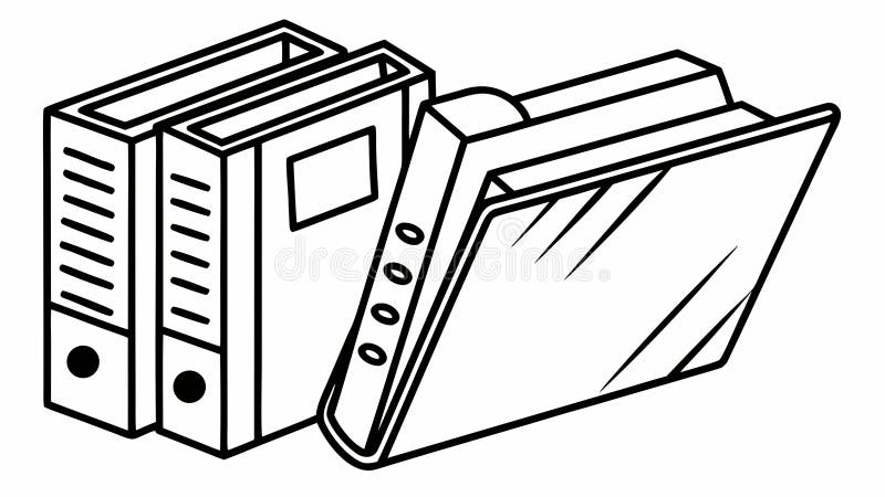 Organized Office Binders and Document Storage, vector design Generative AI vector illustration