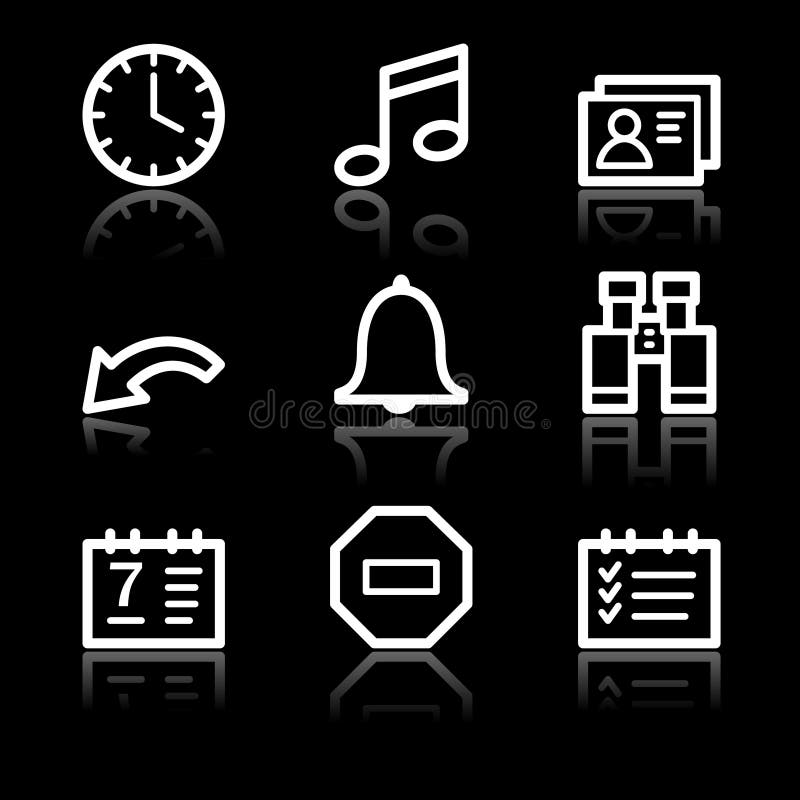 Organizer white contour web icons