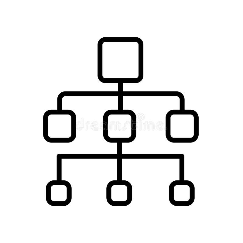 Orgdiagramsymbol som isoleras på vit bakgrund stock illustrationer