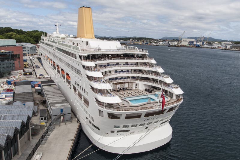 Empty P&O cruise ship Oriana in dock as norovirus outbreak. Empty P&O cruise ship Oriana in dock as norovirus outbreak