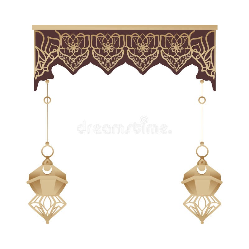 Oriental Arabic or Indian architecture entrance arch vector illustration isolated. stock illustration Oriental Arabic or Indian architecture entrance arch vector illustration isolated. stock illustration