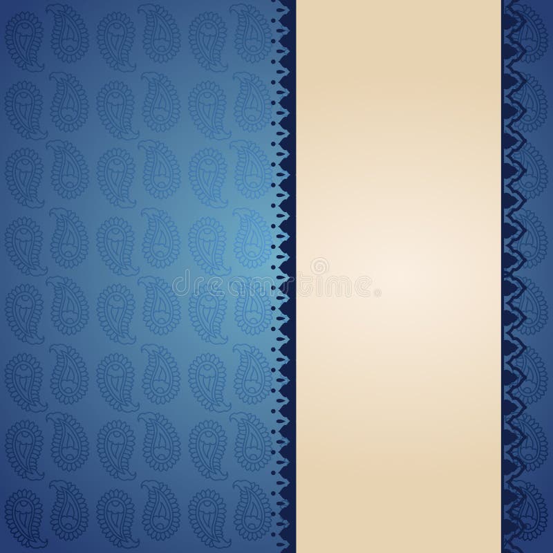 Oriental Blue Paisley Banner Design Stock Vector - Illustration of  background, color: 47316571