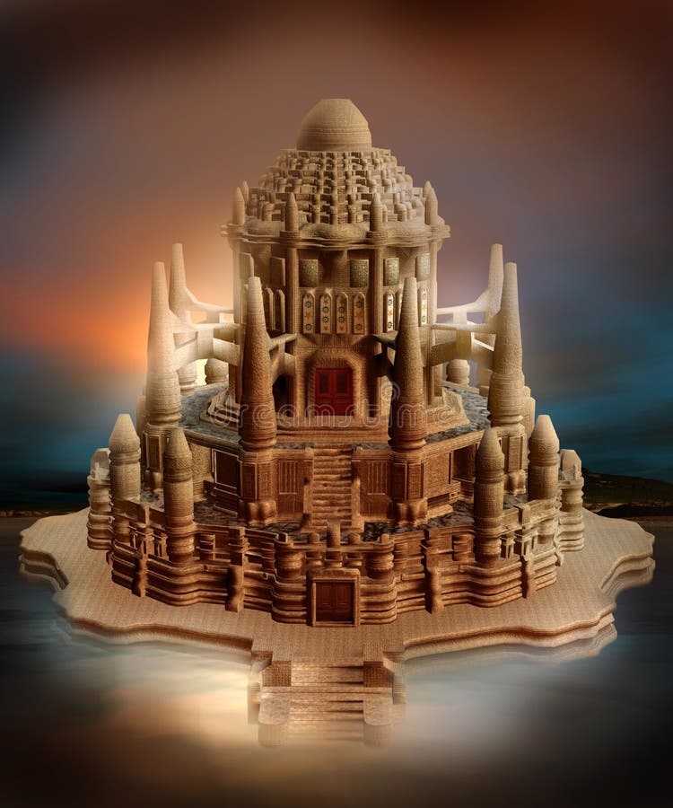 Oriental fantasy castle vector illustration Oriental fantasy castle vector illustration