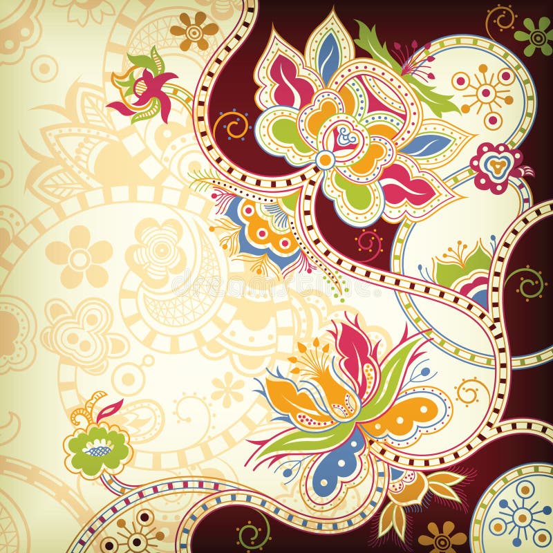 Oriental Floral and Bird stock vector. Illustration of phoenix - 11250329
