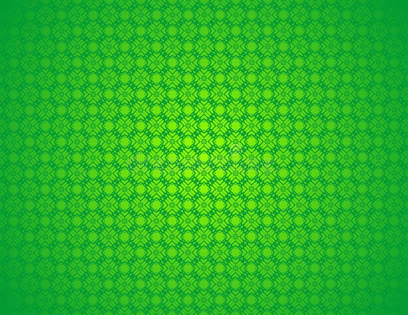 Green Abstract Floral Oriental Ornamental Chinese Arabic Islamic