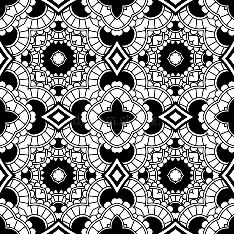 Black and White Oriental Pattern Stock Vector Illustration of