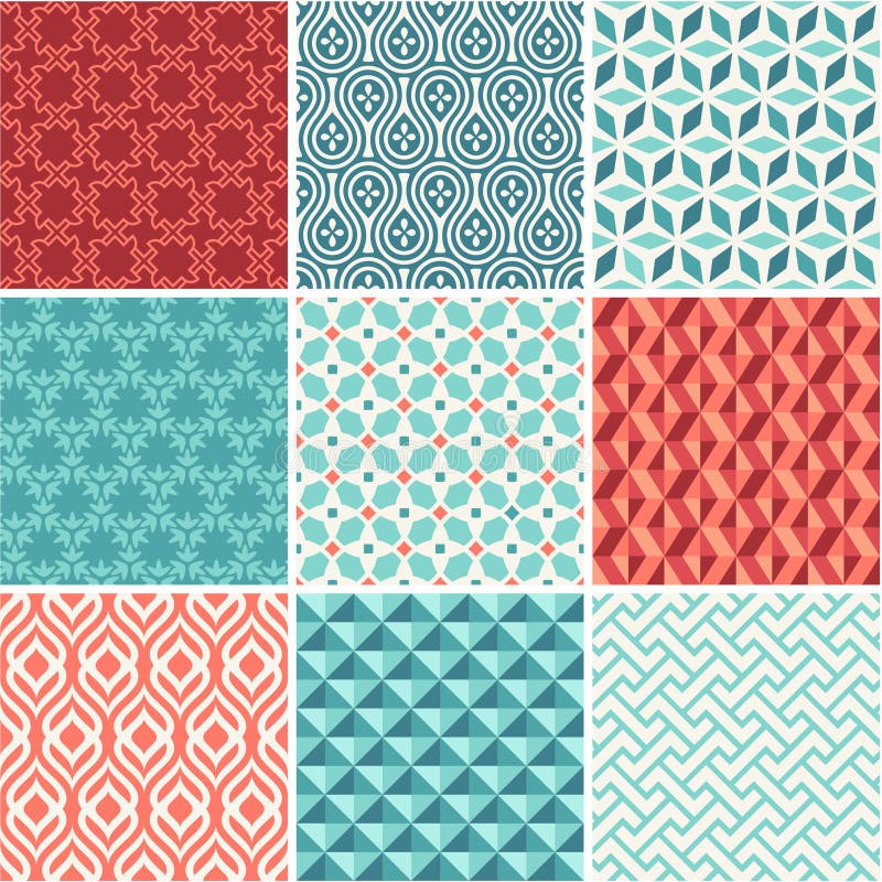 Oriental seamless pattern collection vector illustration