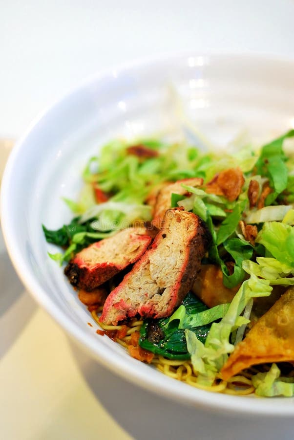Oriental Style Pork Dumpling Noodles Stock Photo Image of salad